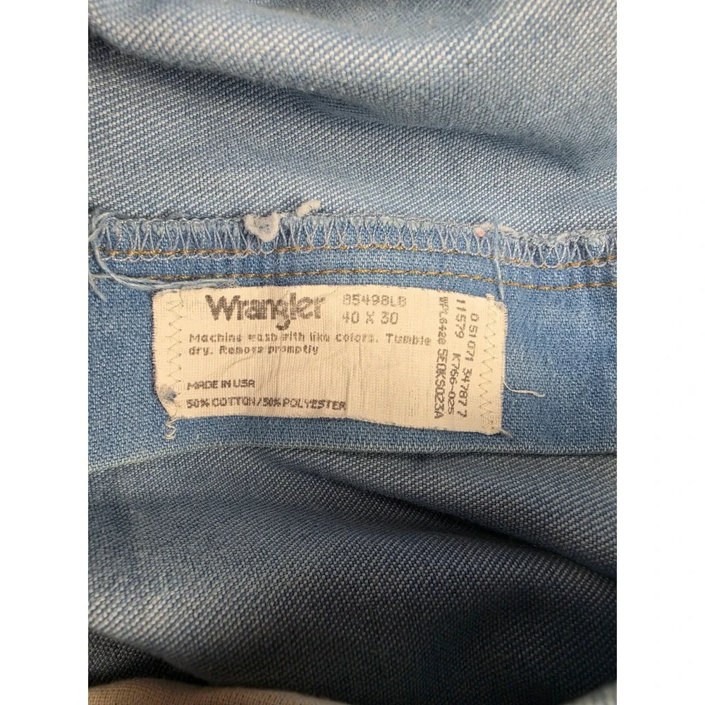 Vintage Wrangler Jeans Mens 40x30 Fit 38x27 Blue USA Made Denim Pants 70s *Read